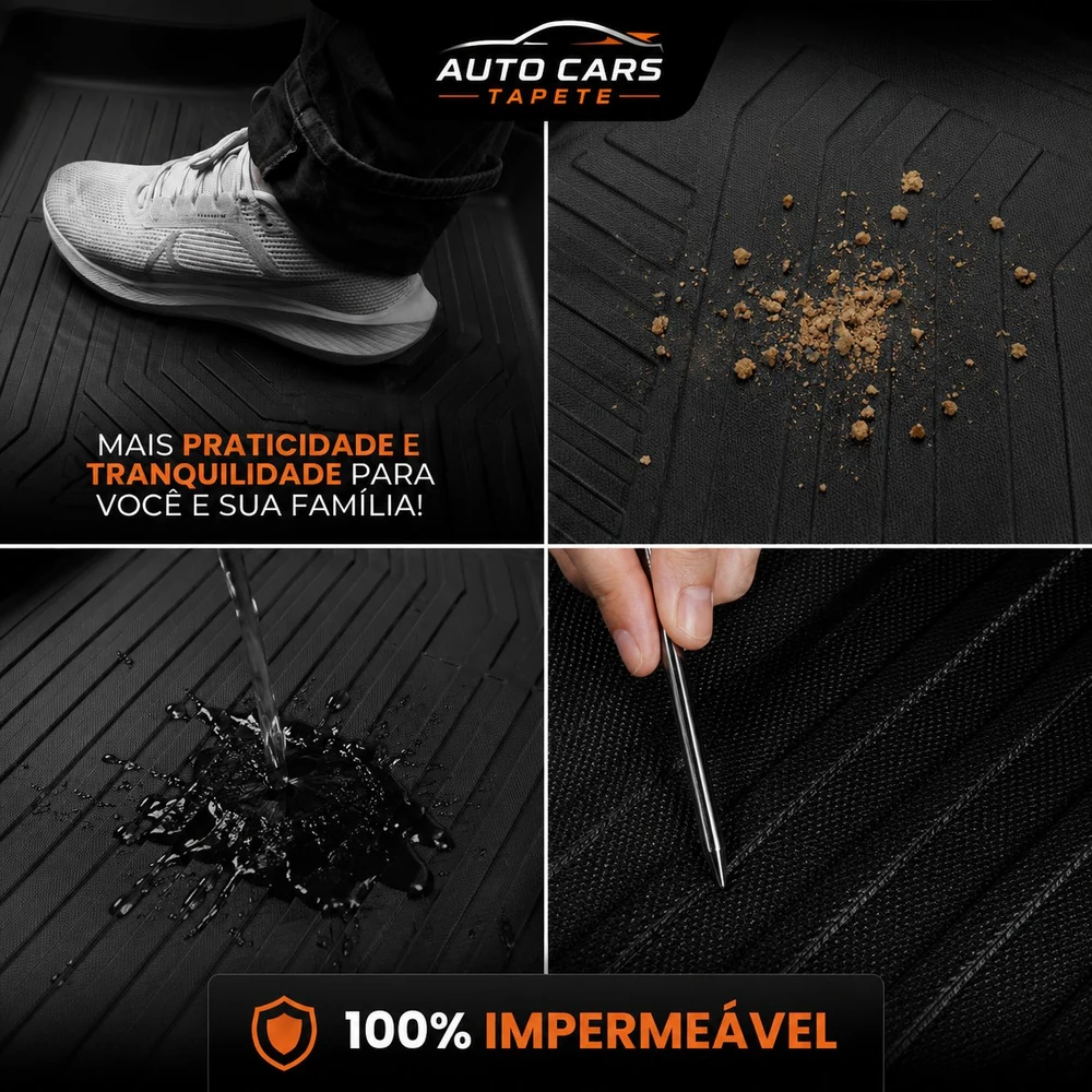 Tapete 100% impermeável, segura água e sujeira